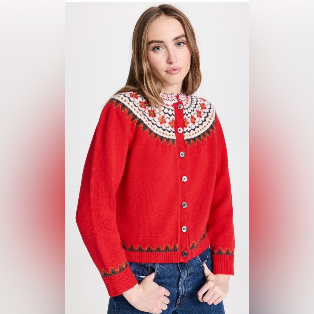 Hilde fair isle wool cardigan